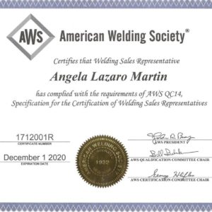 Official Certificate Technical-Commercial Welding Advisor